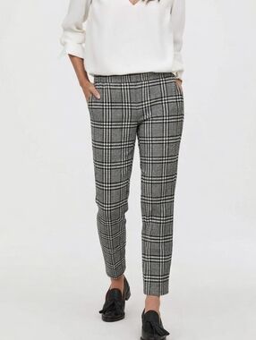 H&M Black White Plaid Ankle Pants Size 8